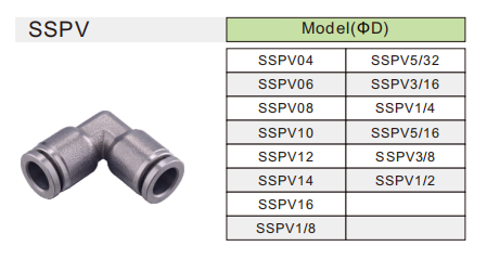 PV pneumatic elbow fitting ข้อต่อฟิตติ้งข้อศอกแบบนิวแมติกส์ PV