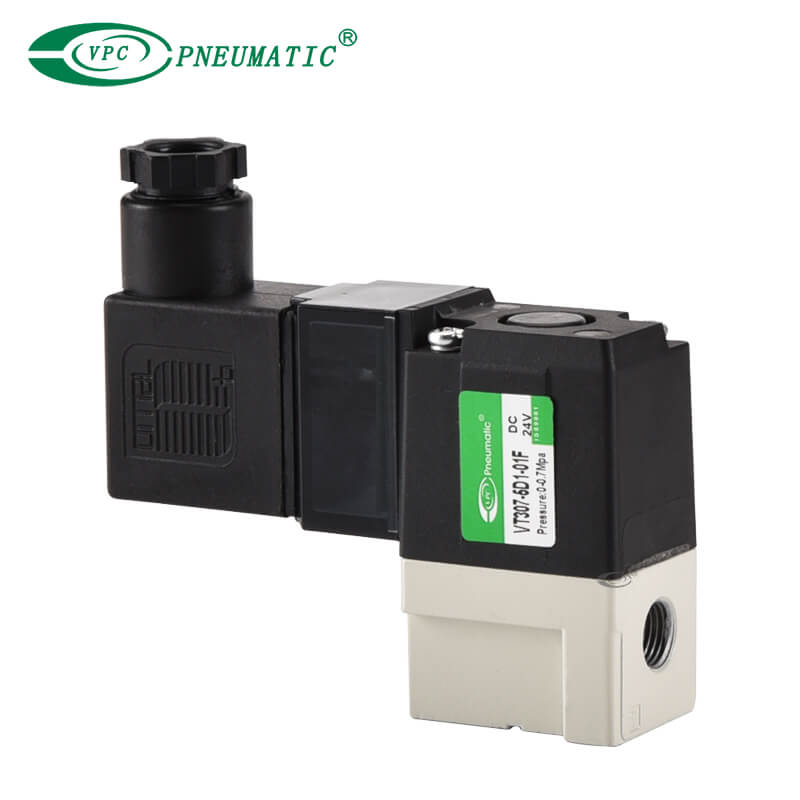 VT307 Series Direct Poppet Type 3 พอร์ตโซลินอยด์วาล์ว (ซีลยาง)