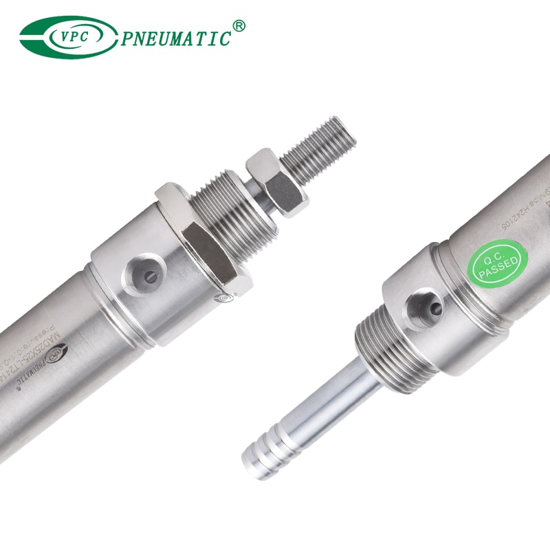 Mad Series Stainless Steel Mini Cylinder, Double Acting Double Rod