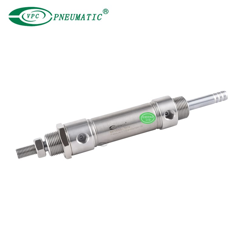 กระบอกสูบขนาดเล็กสเตนเลส MA Series ชนิดปลายแบน รูใหญ่มาตรฐานยุโรป