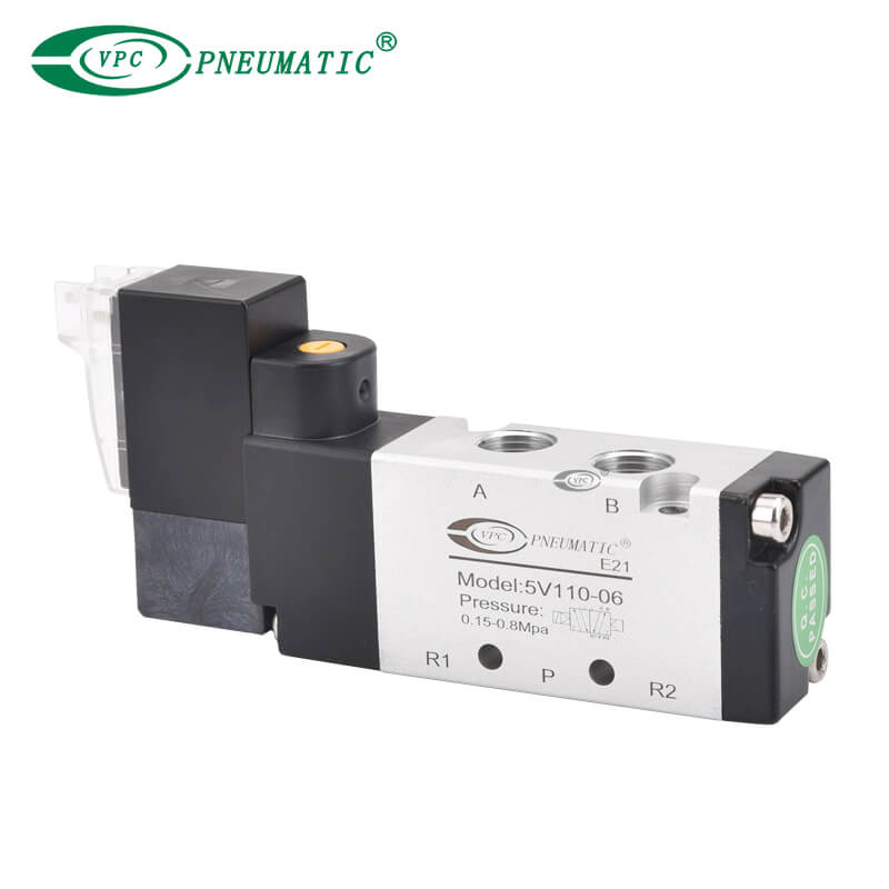 5v100 series 2 ตำแหน่ง 5 พอร์ตเดี่ยวควบคุมโซลินอยด์วาล์ว