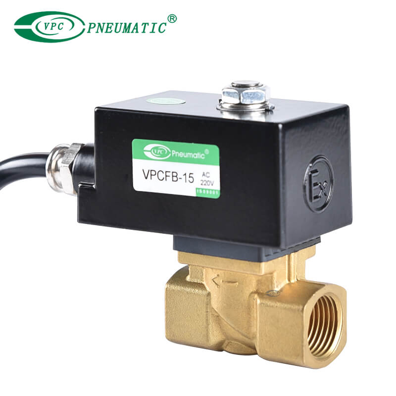 โซลินอยด์วาล์วควบคุมด้วยนักบิน VPC ซีรีส์ 2/2 ทางพร้อมคอยล์ป้องกันการระเบิด