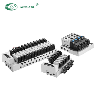 Directional Valve 4v210-08 DC 24v 12v 5/2 Way Single Control นิวเมติกโซลินอยด์วาล์ว Manifold
