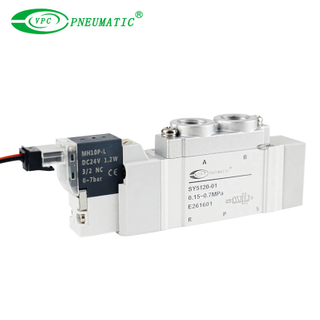 SY5000 Series 5 พอร์ตลม โซลินอยด์วาล์วเดี่ยวชนิด Cannula ในตัว